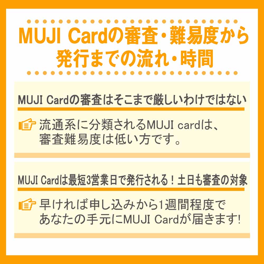 MUJI Cardの審査・難易度から発行までの流れ・時間