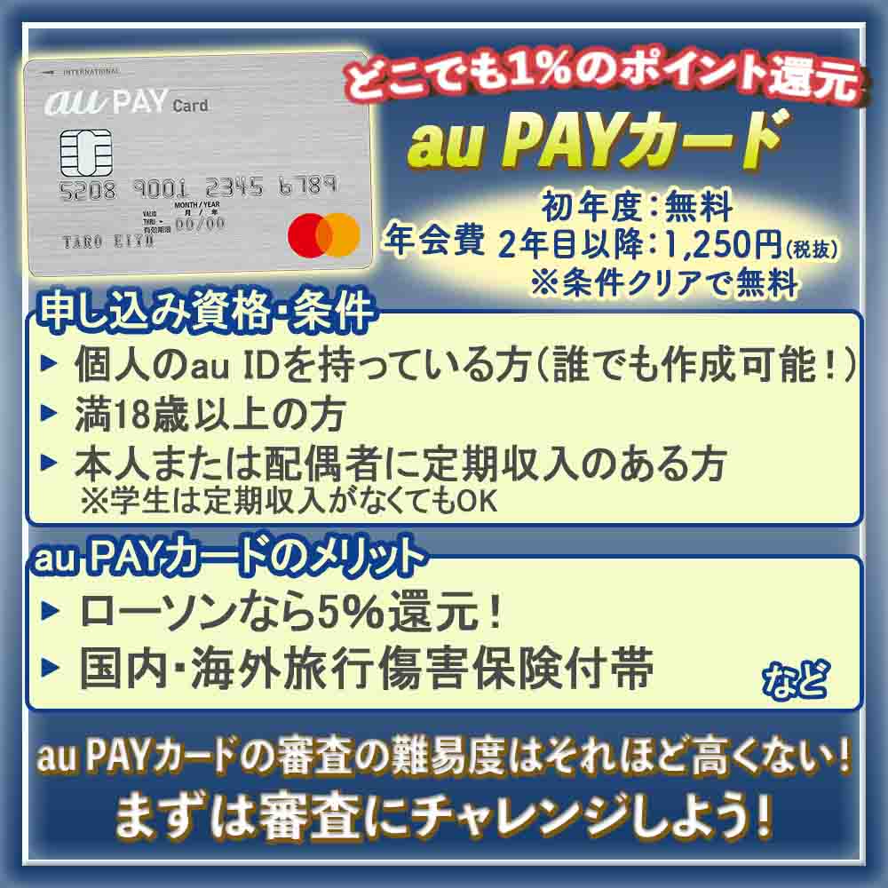 Au Payカードの審査の難易度を解説 審査にかかる時間や落ちないためのチェックポイント カード審査ドットコム