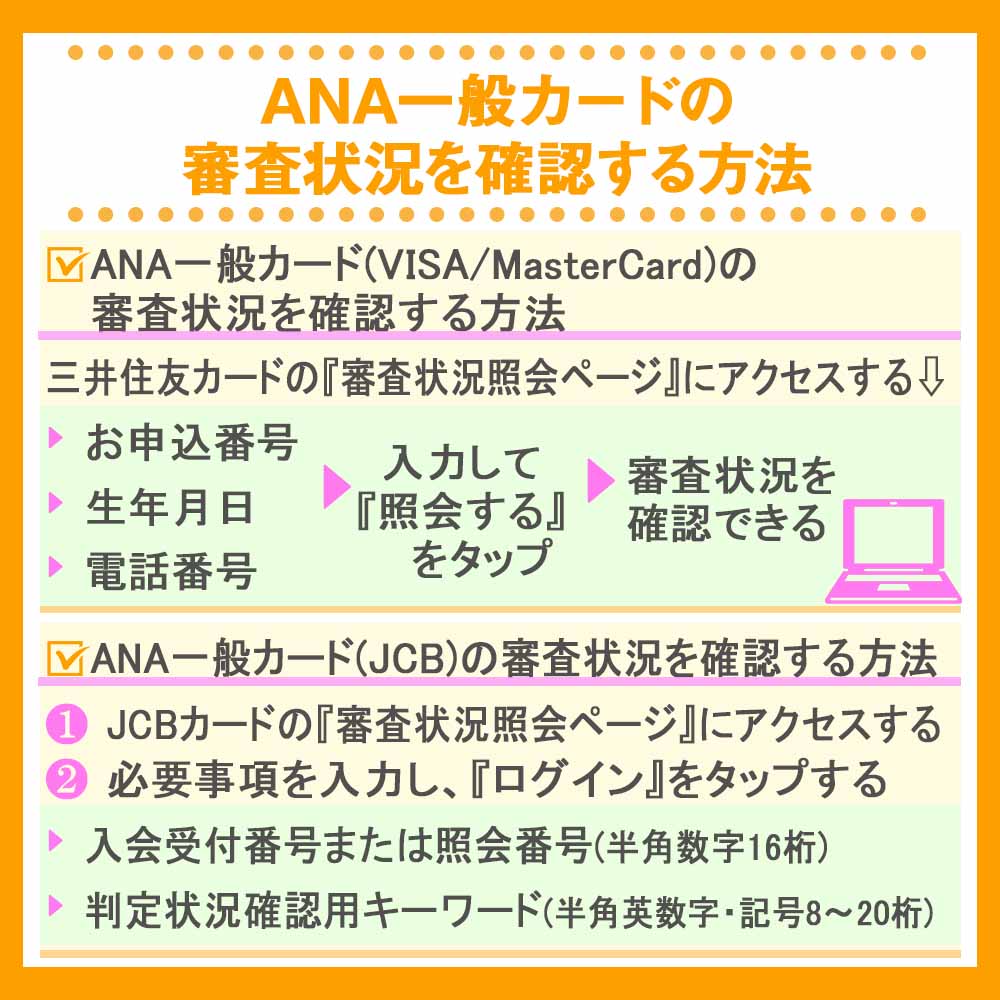 ANA一般カードの審査状況を確認する方法