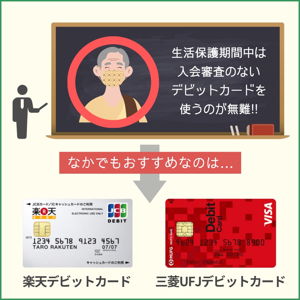 生活保護期間中はクレジットカード機能と同じようなデビットカードを使うのが無難