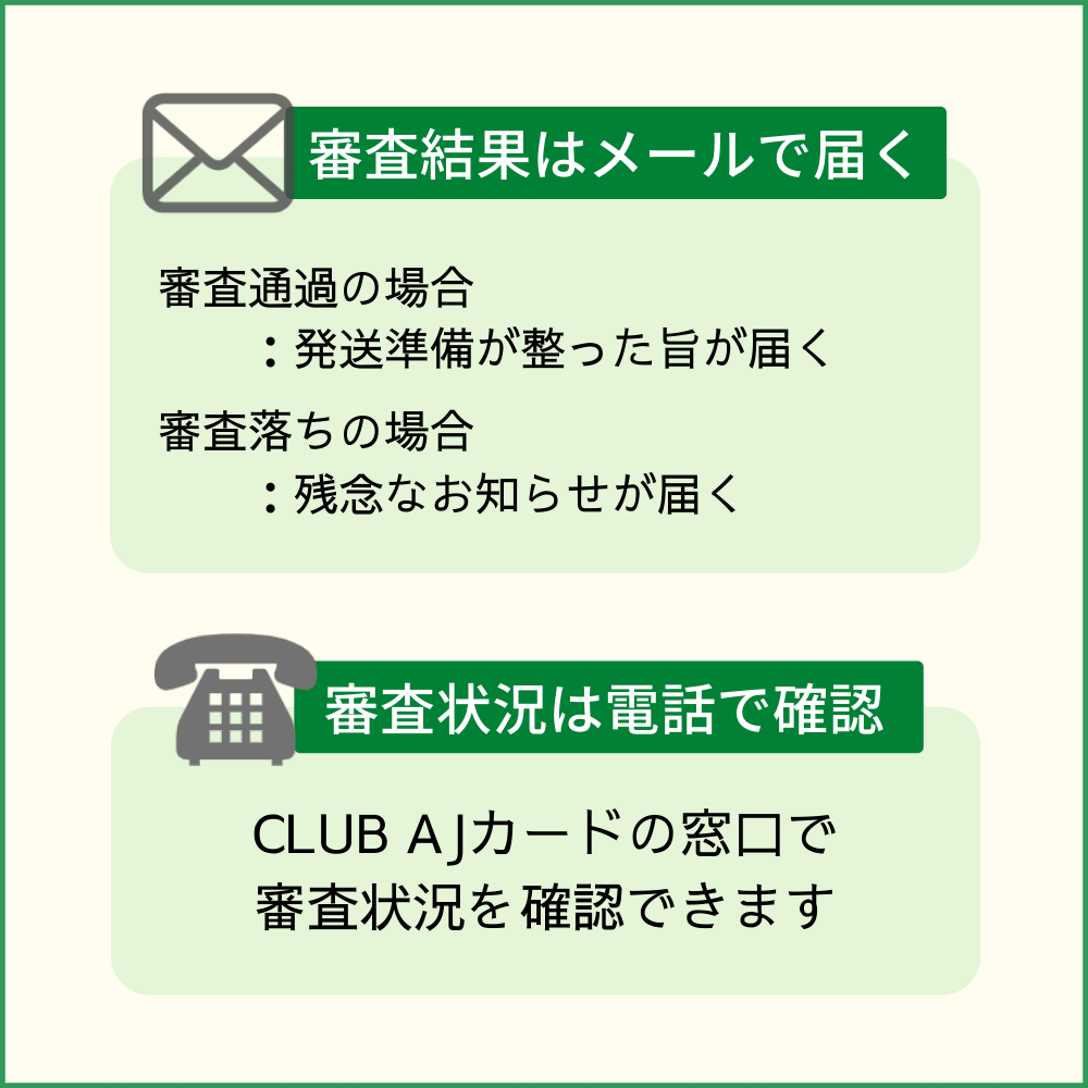 CLUB AJカードの審査状況を確認する方法
