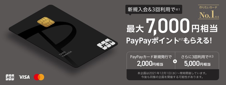 PayPayカードの入会キャンペーン4月